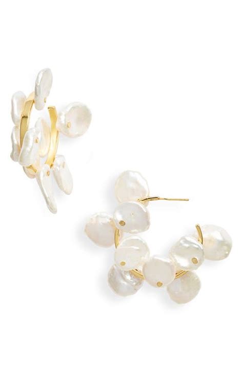 Buy Cult Gaia Devora Freshwater Hoop Earrings Pearl At 40 Off