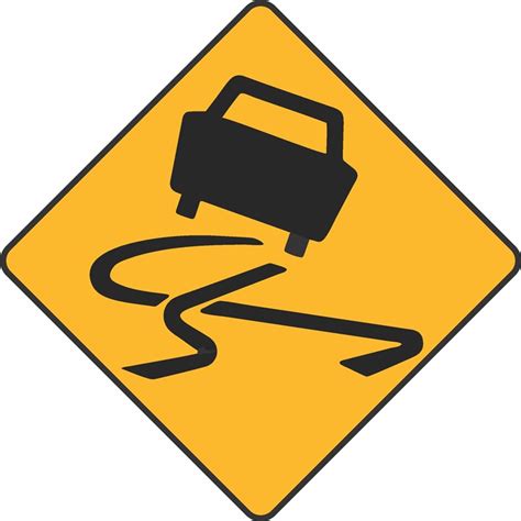 Warning Road Slippery When Wet