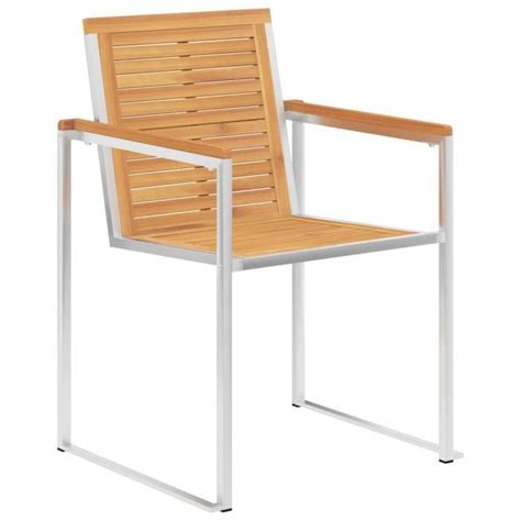 Lex Chaises De Jardin Avec Coussins Pcs Teck Solide Et Acier Qqmora