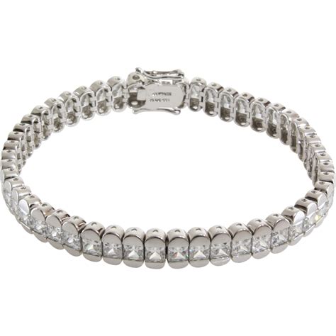 Sterling Silver Tennis Bracelet Cubic Zirconia Diamond Vintage From Thegryphonsnest On Ruby Lane