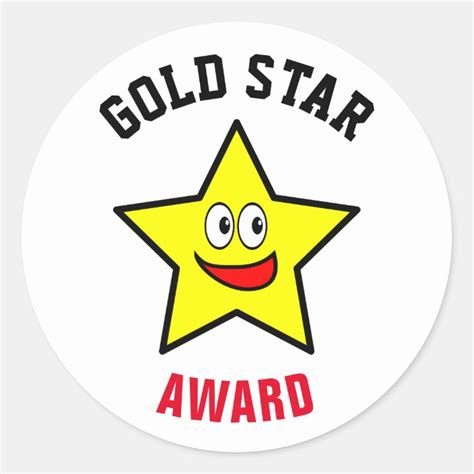 Gold Star Award Winner Classic Round Sticker | Zazzle.com