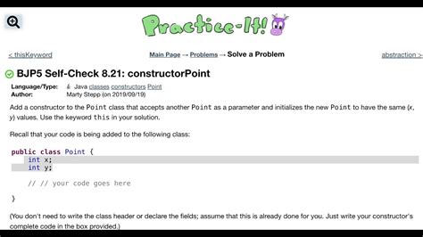 Java Practice It Self Check Constructorpoint Constructors