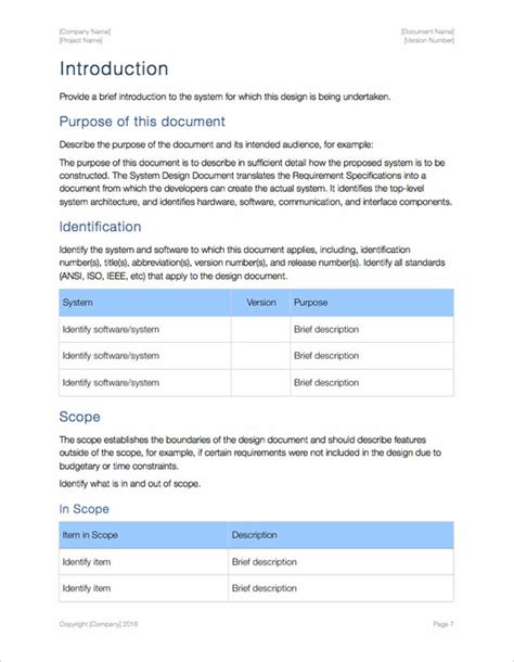 System Design Document Templates Apple Templates Forms Checklists