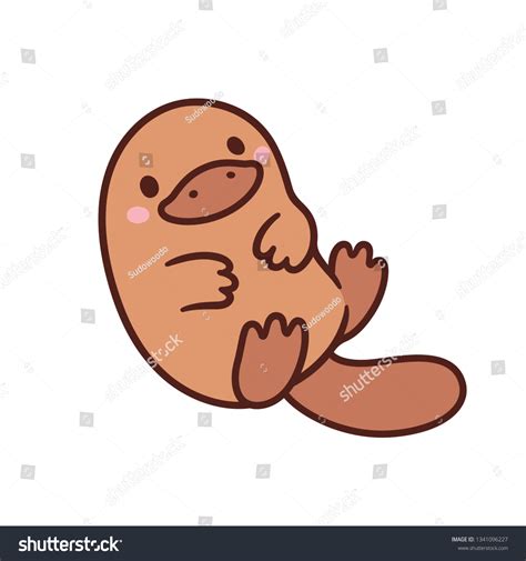 Cute Cartoon Platypus Drawing Kawaii Baby Stock Illustration 1341096227 ...