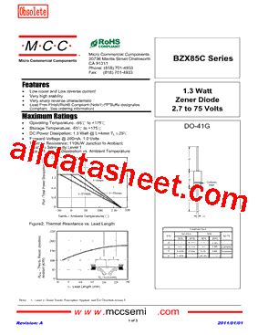 BZX85C Datasheet(PDF) - Micro Commercial Components