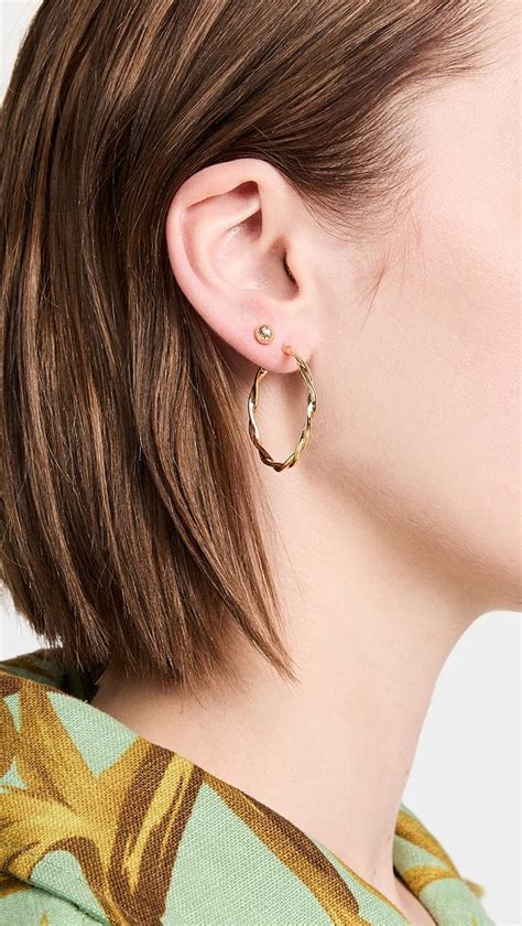 Madewell Twisted Metal Hoop Earrings Shopbop