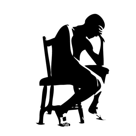 The Thinker Silhouette Thought Clip Art Vector Man Sitting Png