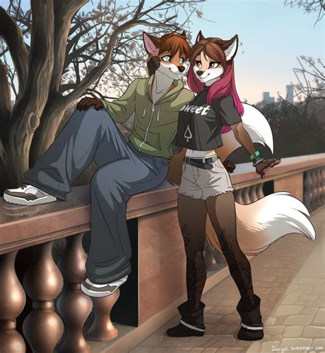 Fox Couple By Zengel On Deviantart Furry Art Furry Anthro Furry