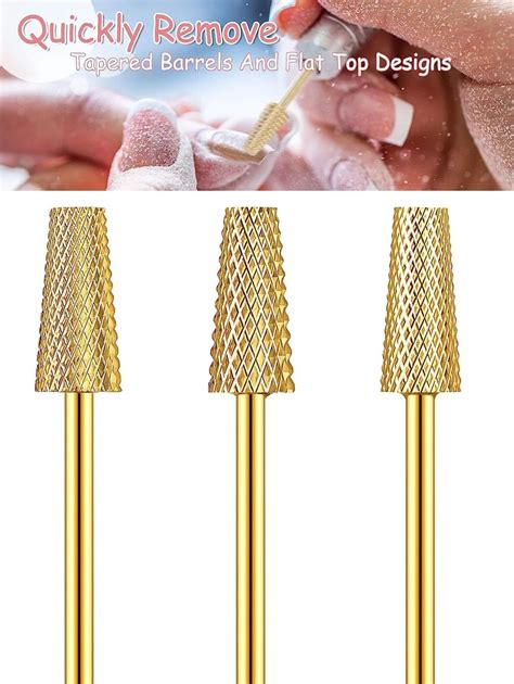 3 Pieces Tapered Barrel Carbide Nail Drill Bit 3 Sizes Carbide Nail