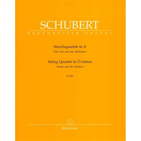 Schubert Quatuor La Jeune Fille Et La Mort Partition