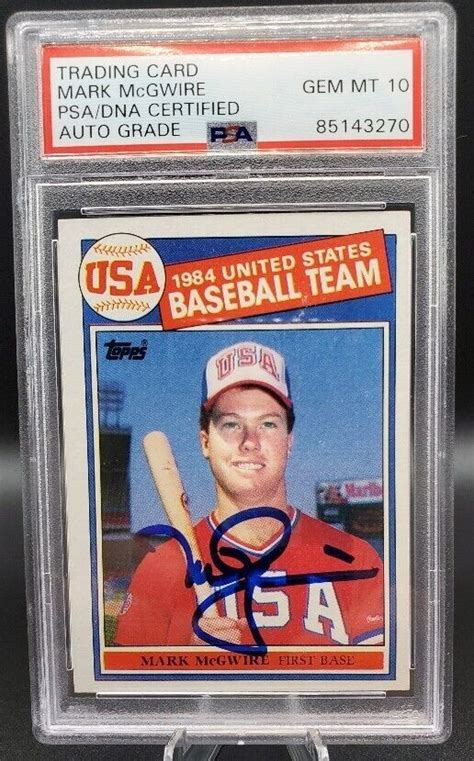 Topps Usa Baseball Team Mark Mcgwire Rc Psa Gem Mt