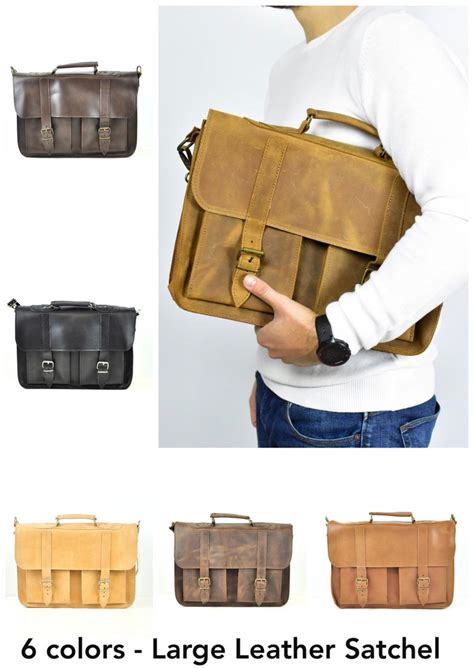 Premium L Leather Satchel Messenger Bag Shoulder Bag Etsy