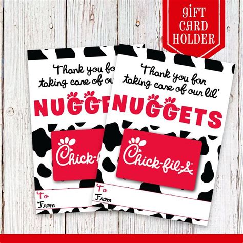 Chick Fil A Gift Card Holder Christmas Favors Chick Fil A Gift Card