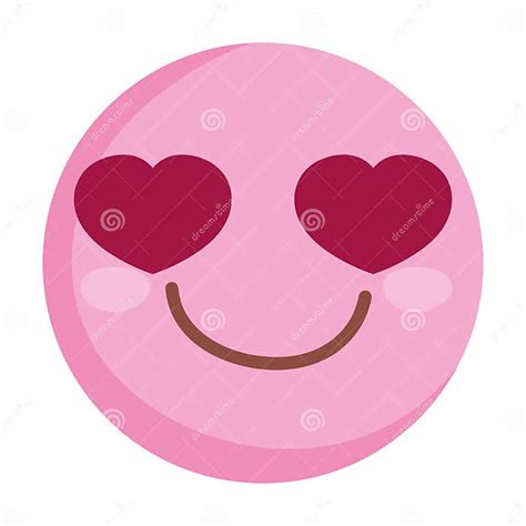 Happy Valentines Day Emoticon Love Heart Eyes Cartoon Stock Vector