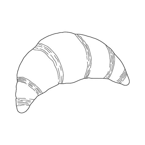 Handgezeichnetes Croissant Symbol Cartoon Vektorillustration Isoliert