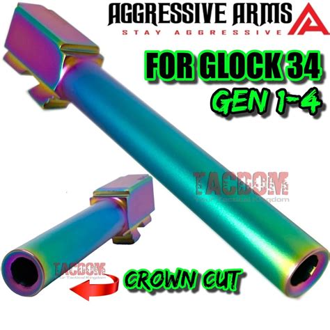 Aggressive Arms Slide Parts Kit For Gl0ck 43 43x With Gold Striker Extractor Stainless Steel