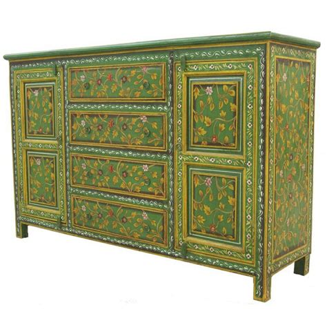 Green Painted Vine Sideboard Iris Furnishing