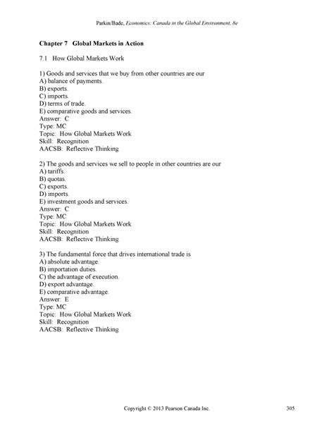 Parkin 8e TIF Ch07 Practice Questions With Answers Chapter 7 Global