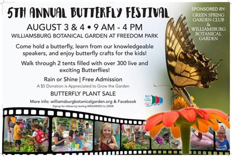 5th Annual Butterfly Festival Williamsburg Botanical Garden