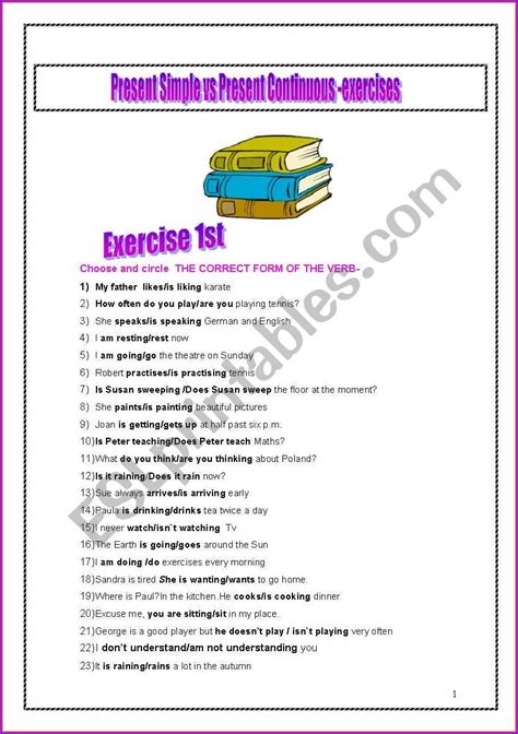 Present Continuous Worksheet Grade 5