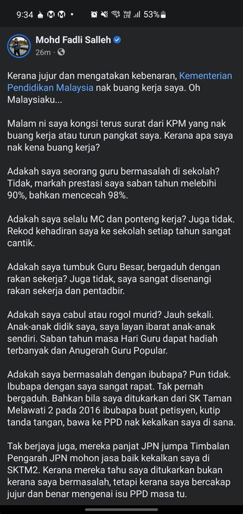 Arwah On Twitter Kerana Jujur Dan Mengatakan Kebenaran Kementerian