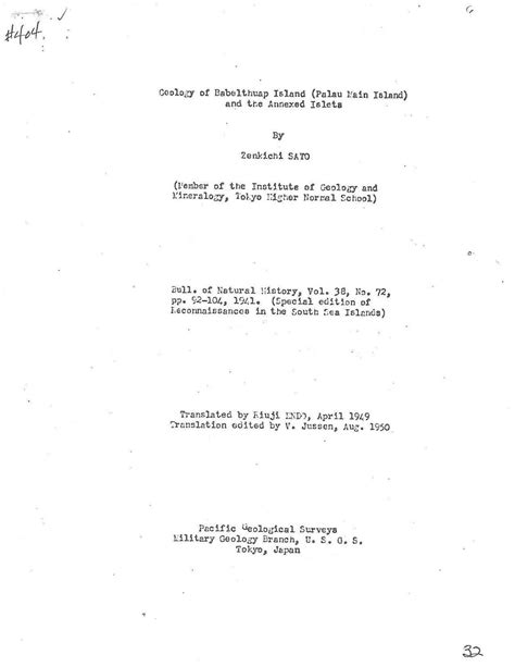 Geology Of Babelthuap Island Palau Main Island And The Annexed Islets