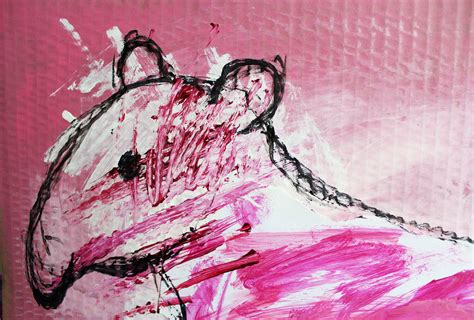 Pink Tapir By Irina Tsypilova 2022 Work On Paper Acrylic Collage