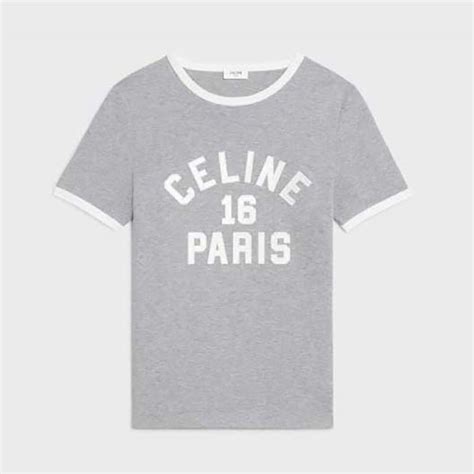 Celine Women Loose Unisex Cotton Jersey T Shirt Pink