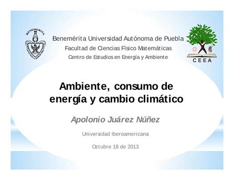 PDF Ambiente consumo de energía y cambio climático Benemérita