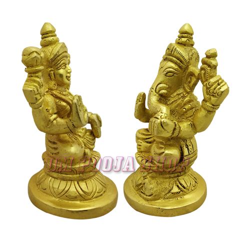 Laxmi Ganesh Murti In Brass Buy Online From OM POOJA SHOP