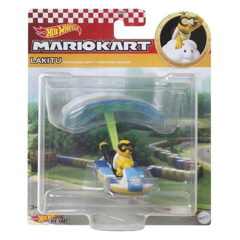 HOT WHEELS LAKITU STANDARD KART PARAFOIL GLIDER MARIO KART