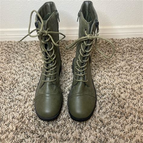 Green Combat Boots Have A Few Flaws But The Overall Depop