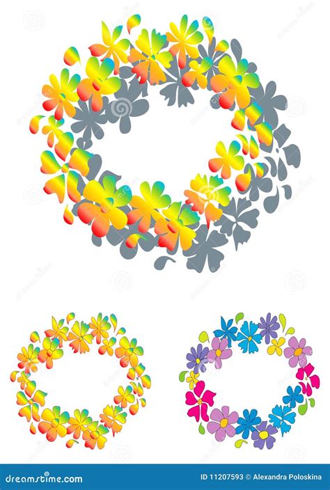 Colorful Flower Ring Stock Vector Illustration Of Wreath 11207593