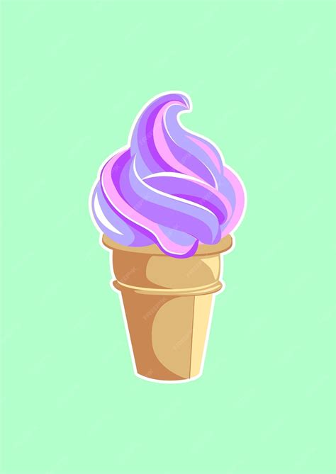 Premium Vector Vector Illustration Of Ice Cream In Waffle Cup