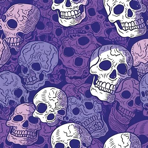 Premium Vector Seamless Colorful Skull Pattern