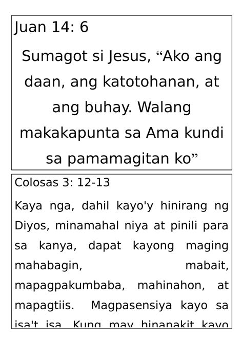 Bible Verses Juan Sumagot Si Jesus Ako Ang Daan Ang