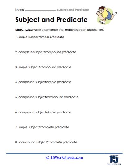 Subject And Predicate Worksheets 15