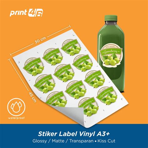 Jual Cetak Stiker Label Vinyl Transparan A3 Cut Shopee Indonesia