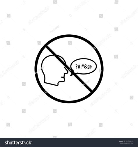 No Swearing Line Icon Prohibition Sign Stock Vector (Royalty Free) 557775745 | Shutterstock