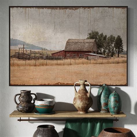 Rustic Old Barn Wall Art Barn Photo Canvas Print Rustic Dining Room