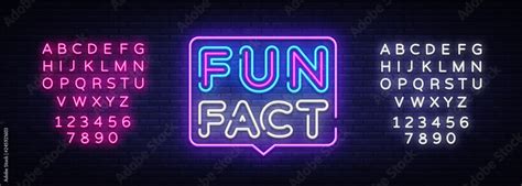 Fun Fact Neon Sign Vector Facts Design Template Neon Sign Light