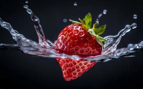 Premium Photo Strawberry Falling Into The Water