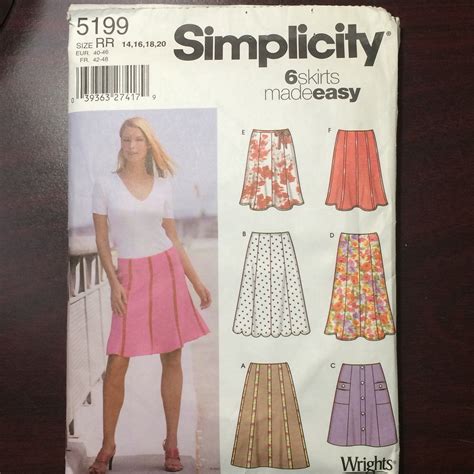 Sewing Craft Supplies And Tools 8416 Vintage Simplicity 6 Made Easy Sewing Pattern Misses Skirt