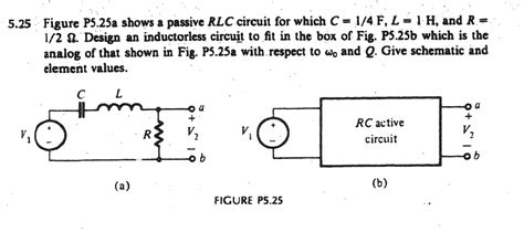 Solved 525 Figure P525a Shows A Passive Rlc Circuit For Which C 1