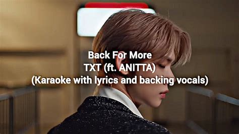 Back For More Txt Ft Anitta Karaoke With Lyrics And Backing