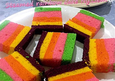 Resep Steamed Rainbow Cake Ny Liem Oleh Dapur Ummu Samara Cookpad