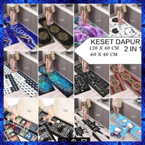 Jual KESET Dapur Harga 2 In 1 Kitchen Floor Mat Set Keset Dapur