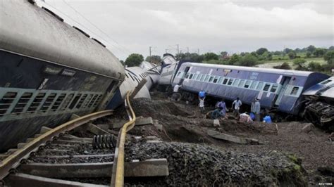 India Rail Crash Trains Derail In Madhya Pradesh Flash Flood Bbc News