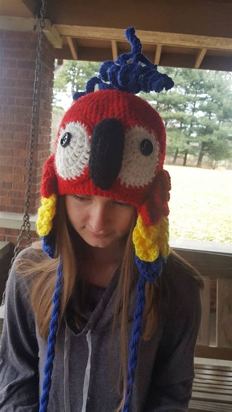 Bright And Vibrant Crochet Parrot Hat Etsy