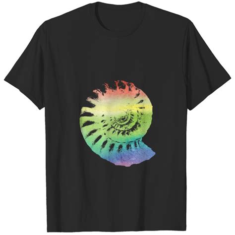 Fossil Ammonite In Rainbow Colored T T Shirt Sold By Evania Ugliest